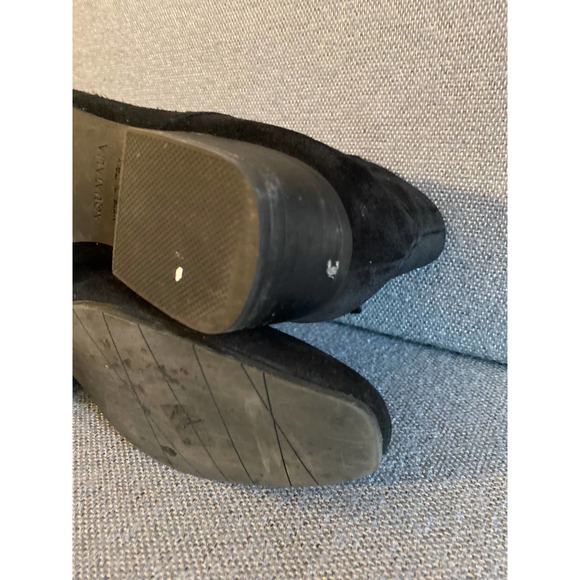 Aquatalia woman’s suede leather ankle boot size 6 black suede zip side sm heal - Picture 10 of 16